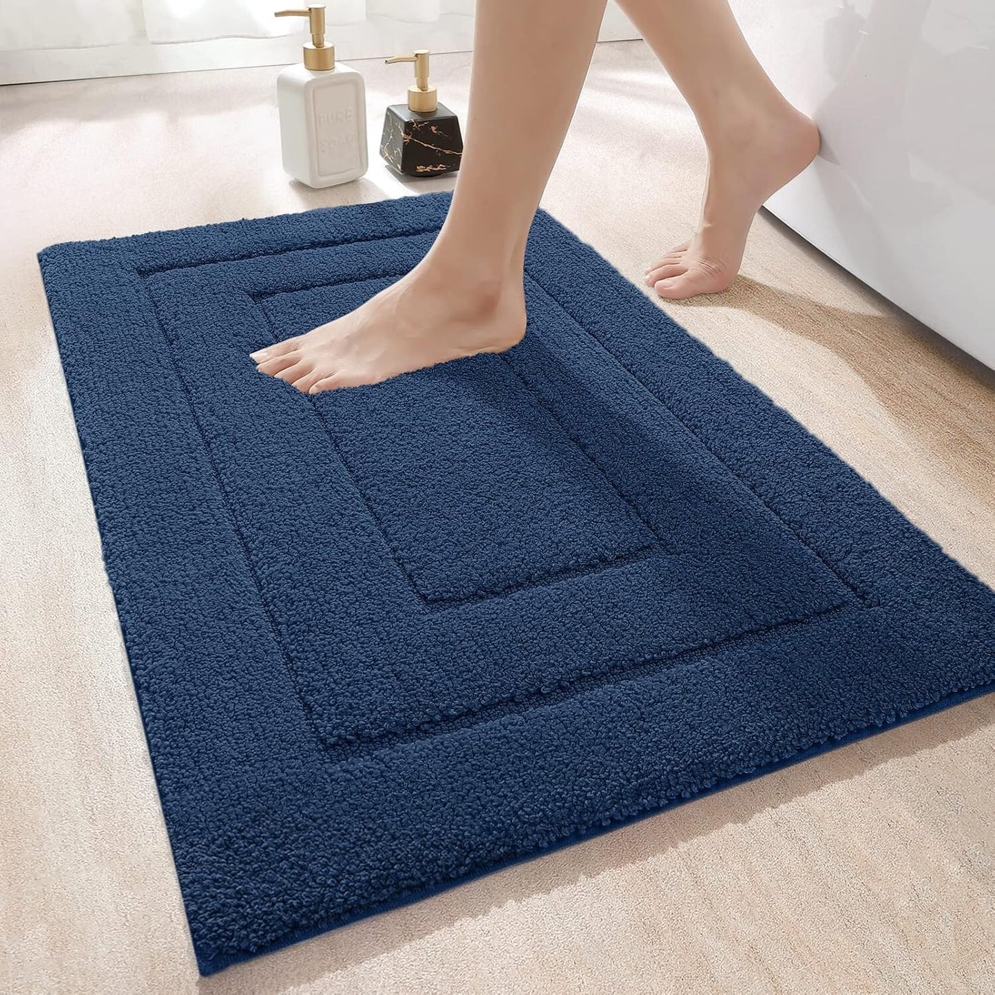 Badematte, rutschfest, weicher Badezimmerteppich, wasserabsorbierend, maschinenw