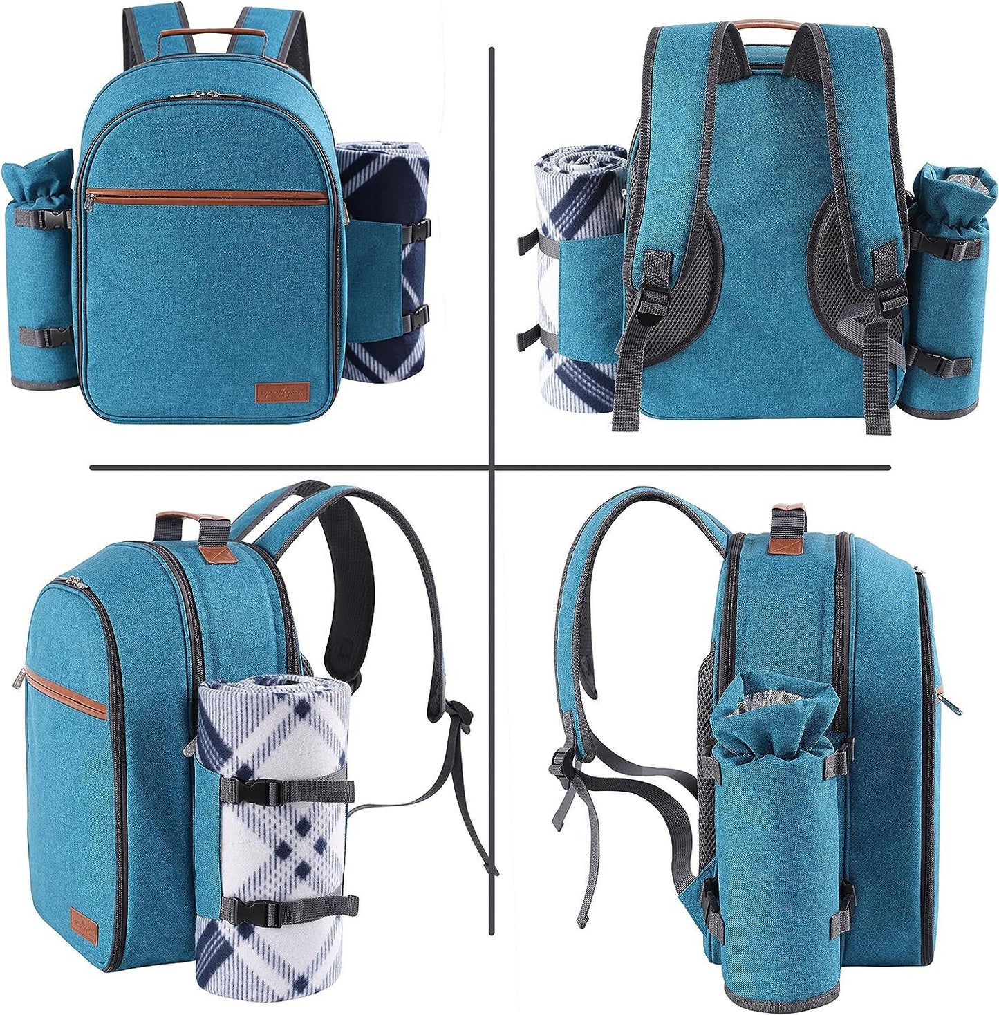 Apollo Walker Picknickrucksack Set für 2 Personen mit Kühlfach, abnehmbarem Flas