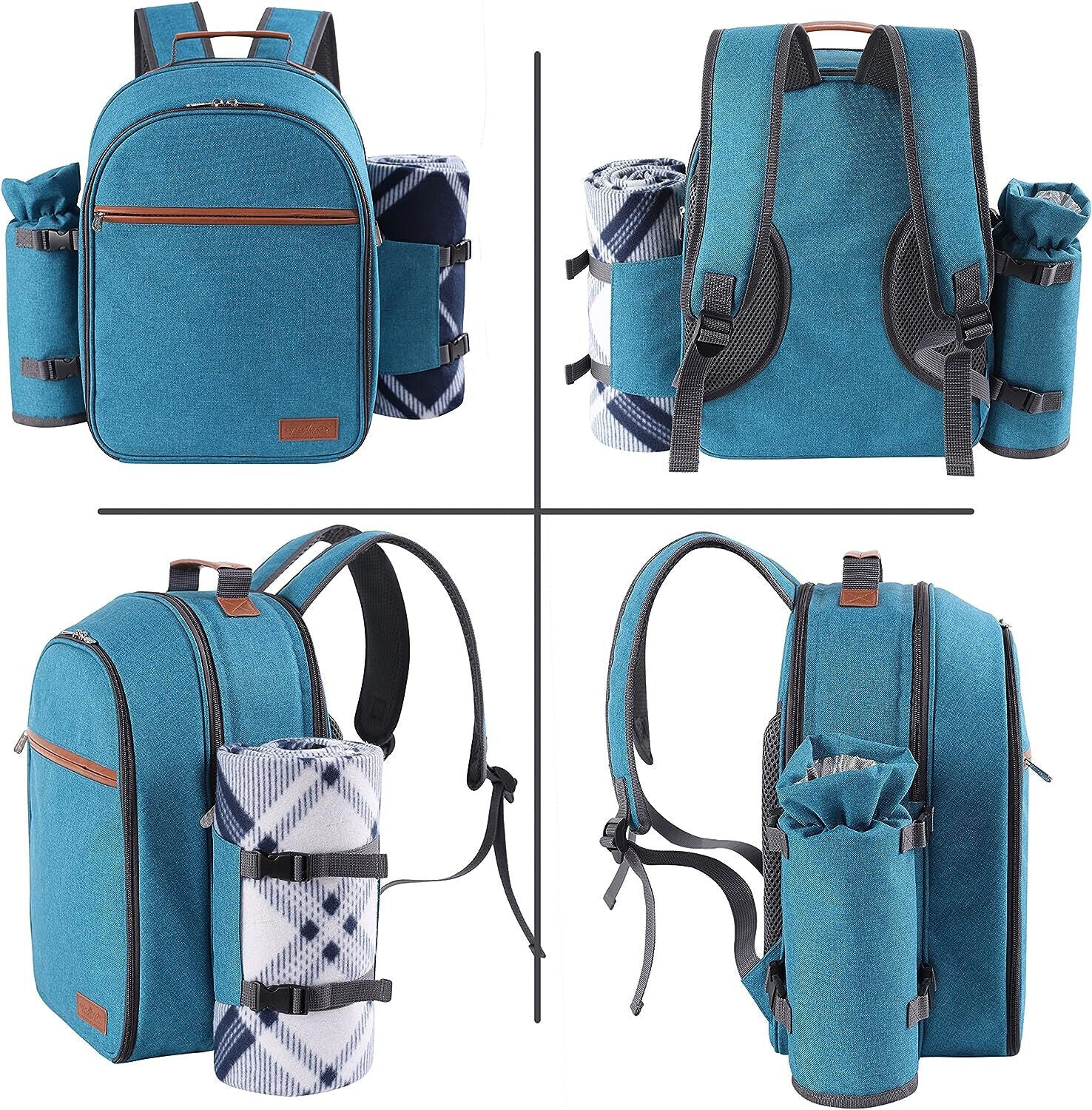 Apollo Walker Picknickrucksack Set für 2 Personen mit Kühlfach, abnehmbarem Flas