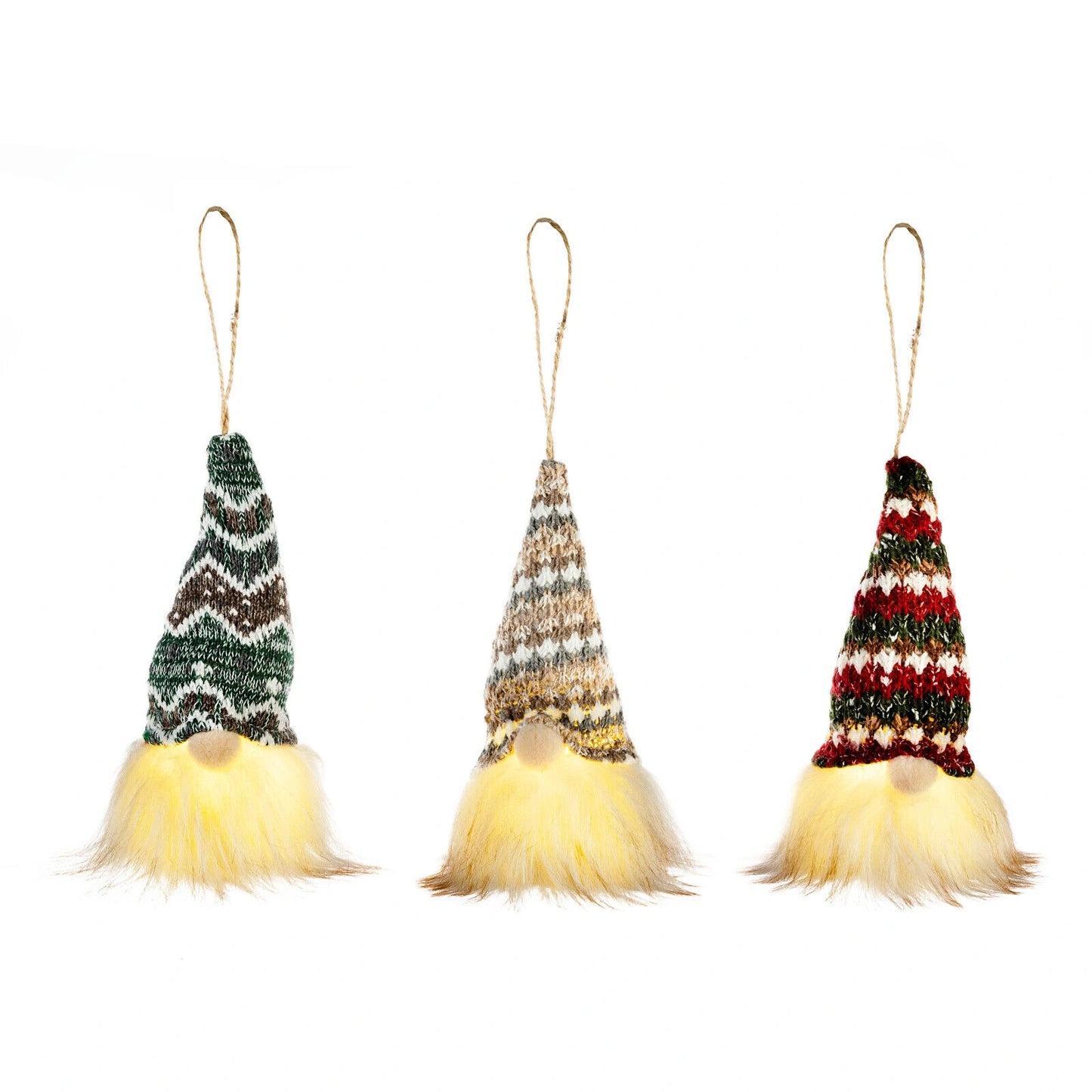 LED-Dekofiguren Wichtel "Rango, Runi & Ragnar" 3er-Set Advent Weihnachts Deko