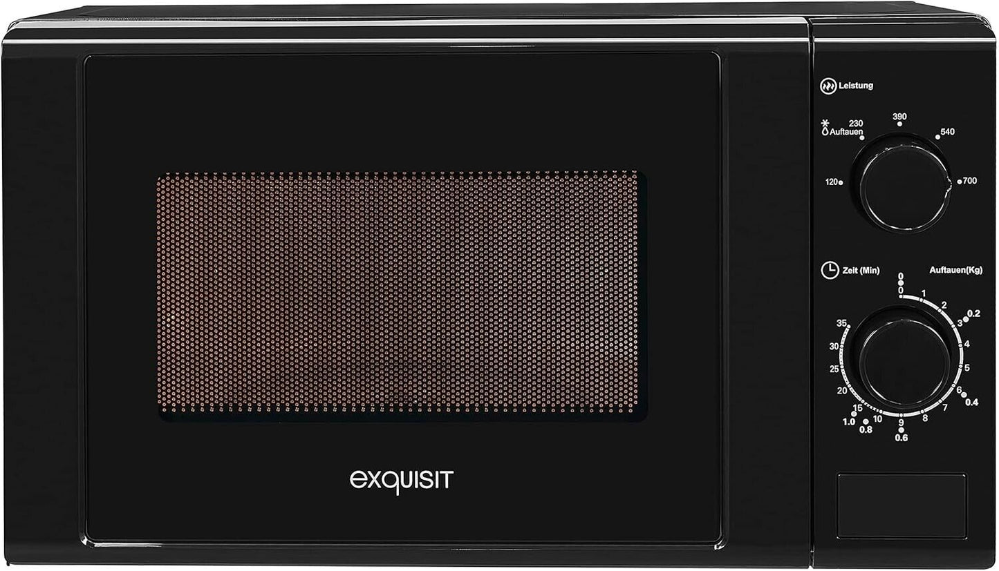 Exquisit MW900-030 Mikrowelle schwarz 700 W 20 L Garraum Auftaufunktion