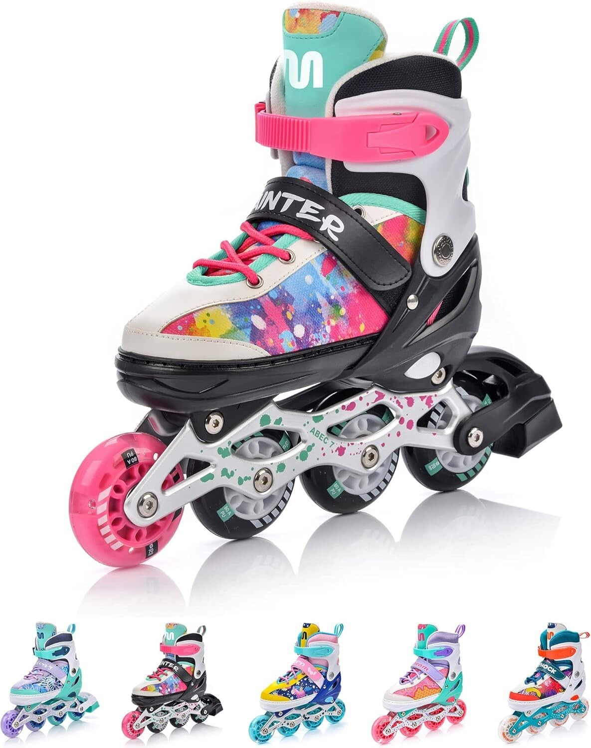 Meteor® Inline-Skates 4-in-1 Kinder-Inline-Skates Rollerblades Quad-Skates Carbo