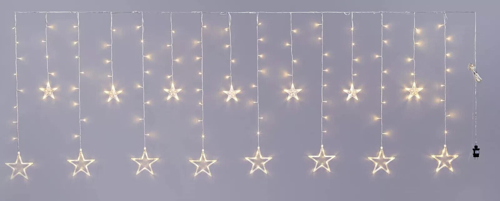 LED Lichtervorhang Sternentraum Lichterketten Außendeko 3,9m warmweiß gelb