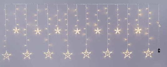 LED Lichtervorhang Sternentraum Lichterketten Außendeko 3,9m warmweiß gelb