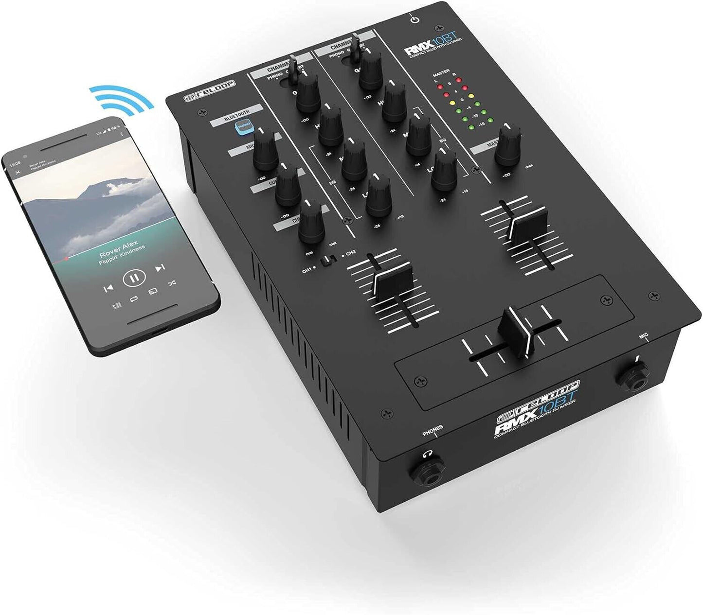 Reloop RMX-10 BT 2-Kanal Bluetooth DJ-Mixer mit eingebauter Bluetooth Schwarz