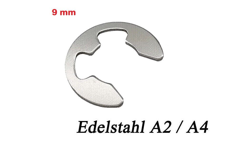9 mm E-CLIP Außen Sicherungsring Sprengring für Welle DIN 6799 Edelstahl 9mm M9