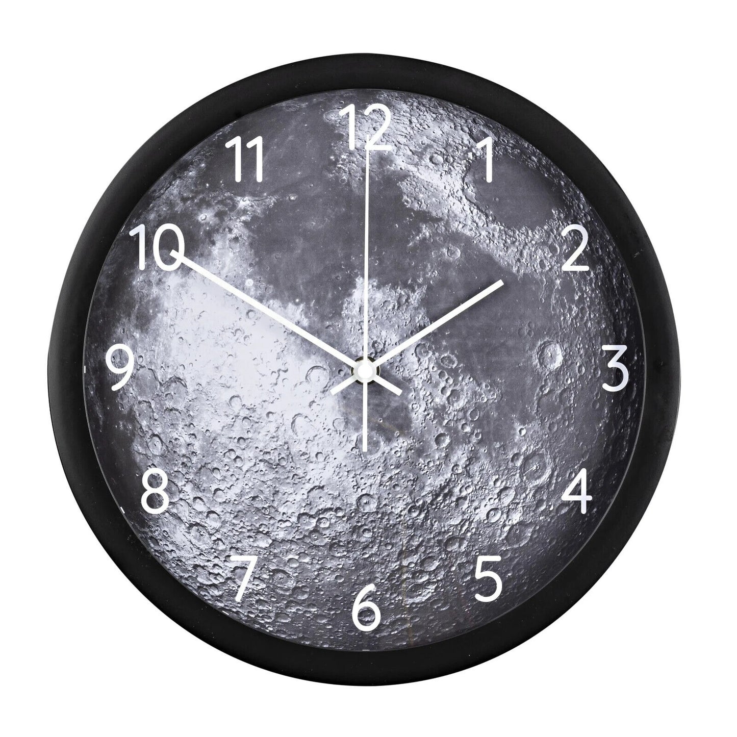 Funk-Wanduhr LED Funkgenau Lichtsensor Analoge Anzeige Ø 30 cm Schwarz