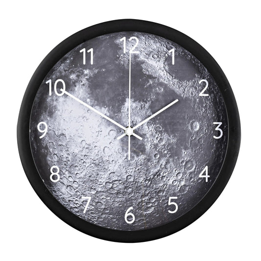 Funk-Wanduhr LED Funkgenau Lichtsensor Analoge Anzeige Ø 30 cm Schwarz