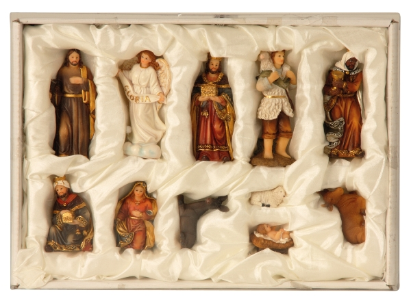 Krippenfiguren 11tlg.-Set m.PVC-Cover h=2-8,5cm
