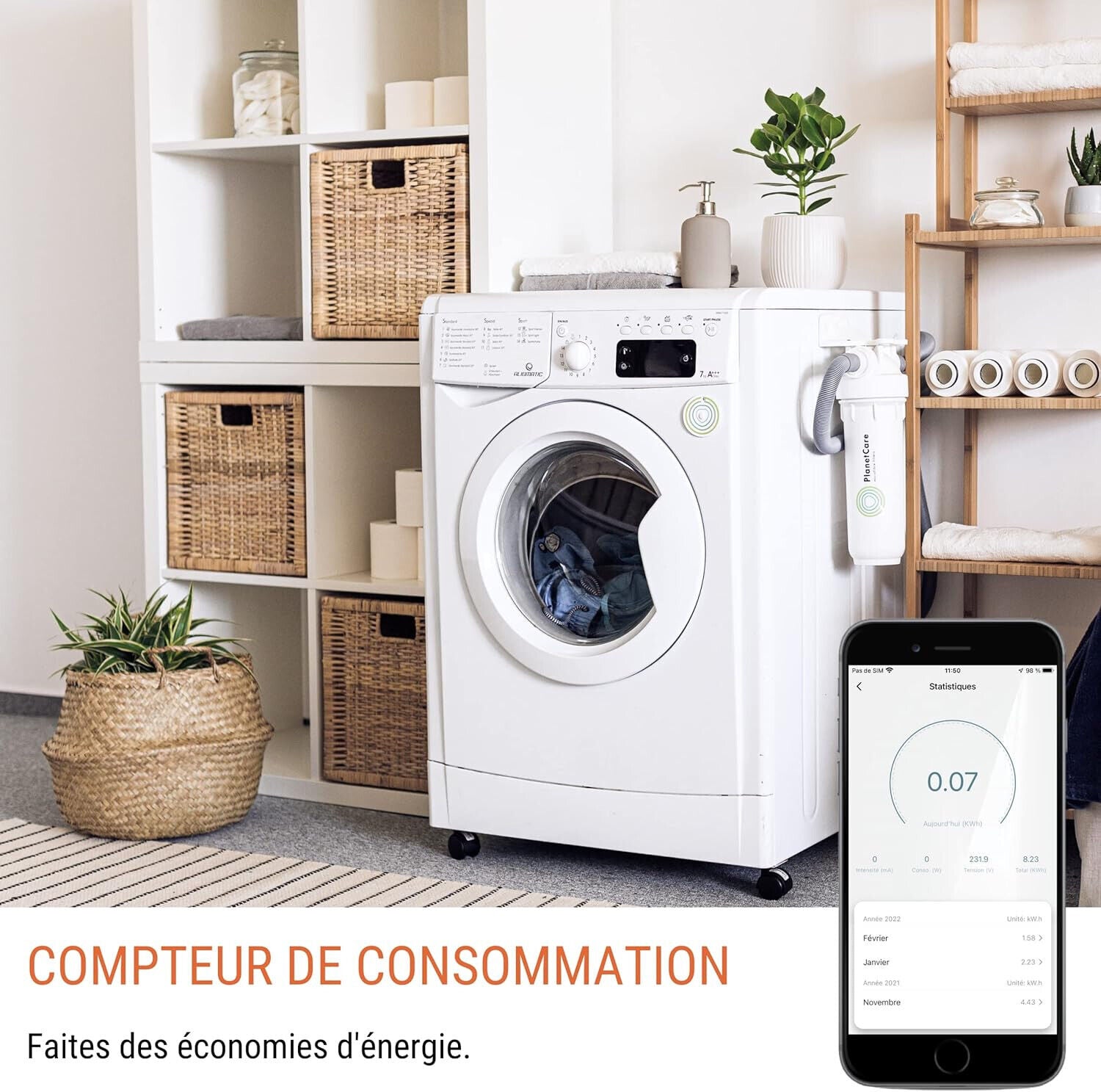 Konyks Priska Max Easy | WLAN-fähige Bluetooth Steckdose mit Stromverbrauchs-Zäh