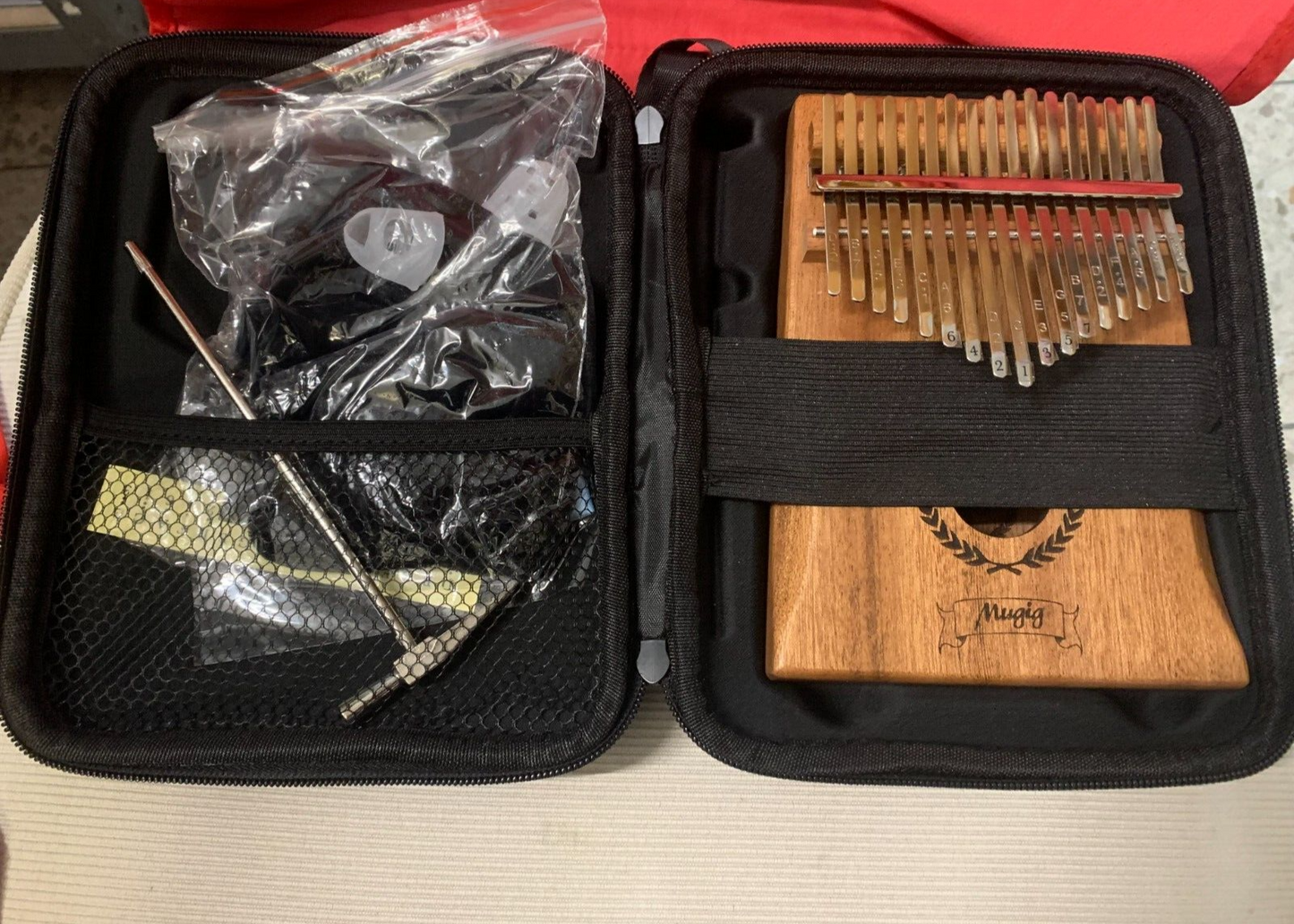 Mugig Kalimba Mbira Sanza 10 Schlüssel Daumenklavier Musiknote auf der Tastatur