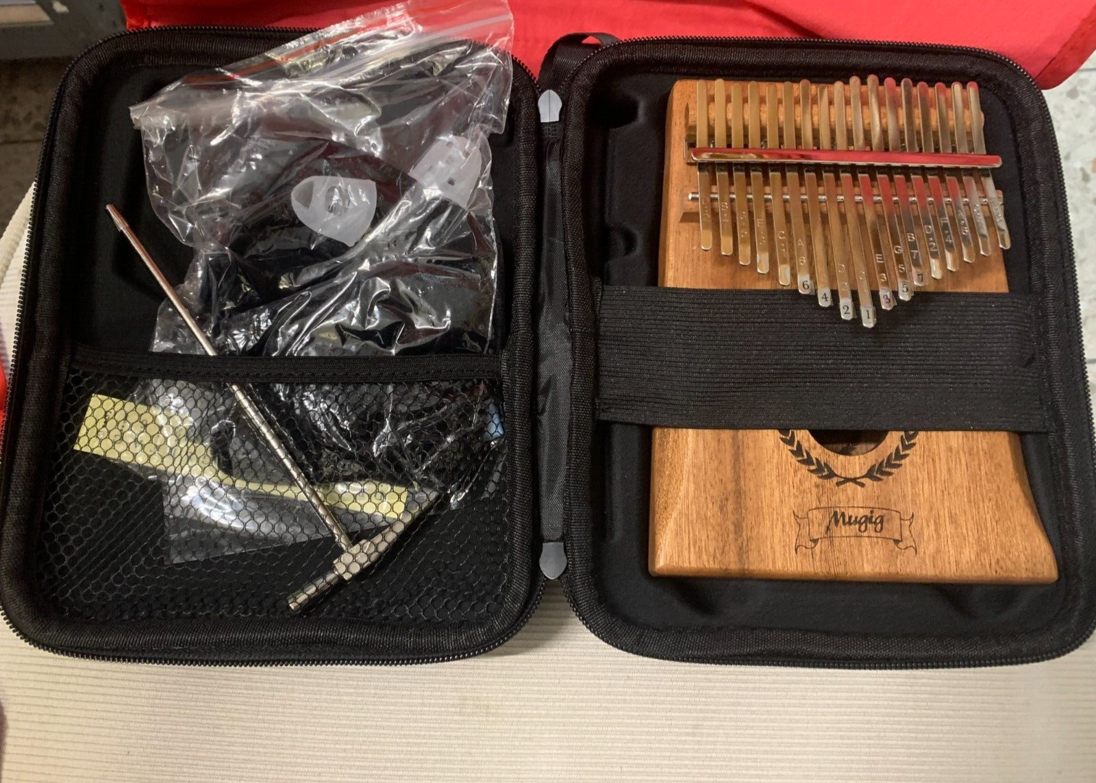 Mugig Kalimba Mbira Sanza 10 Schlüssel Daumenklavier Musiknote auf der Tastatur