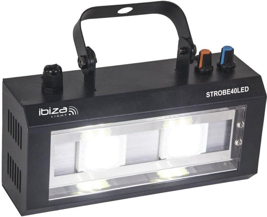Ibiza Strobe 40 LED Licht Effekt Bühnentechnik Stroboskop 20 W Schwarz SEHR GUT