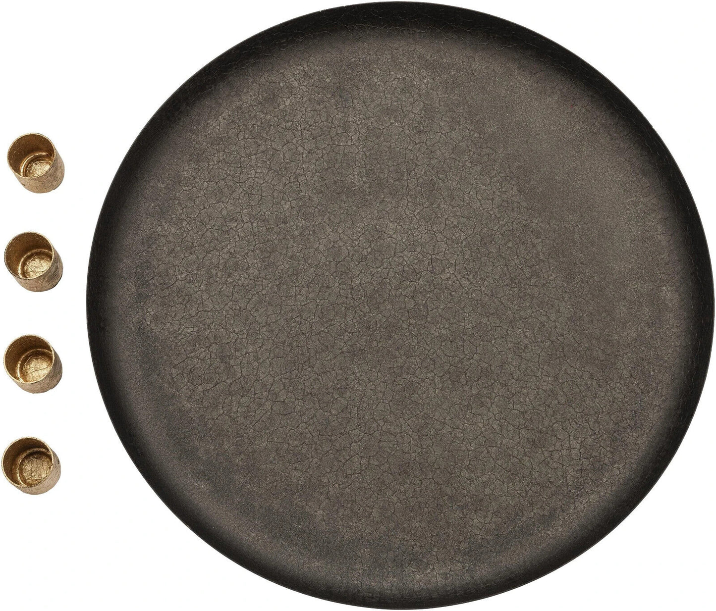 Metall-Tablett mit 4 Magnet-Stabkerzenhaltern, 30cm Kerzenhalter Dekoration