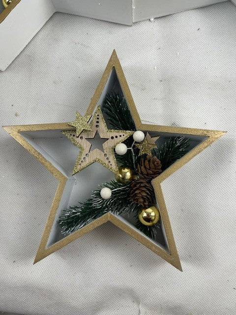 LED-Sterne "XMAS" weiss, 3er-Set (B-Ware)