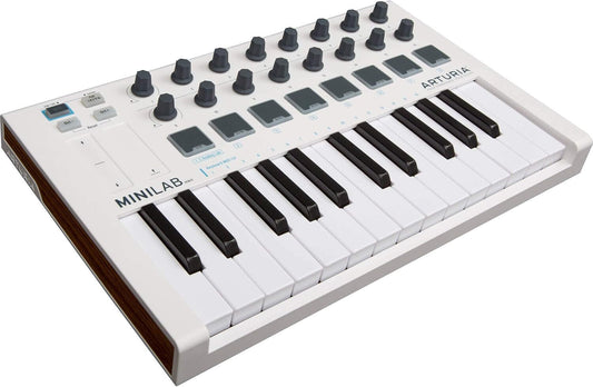 Arturia - MiniLab MkII - Portable MIDI Controller for Music Production, Weiß