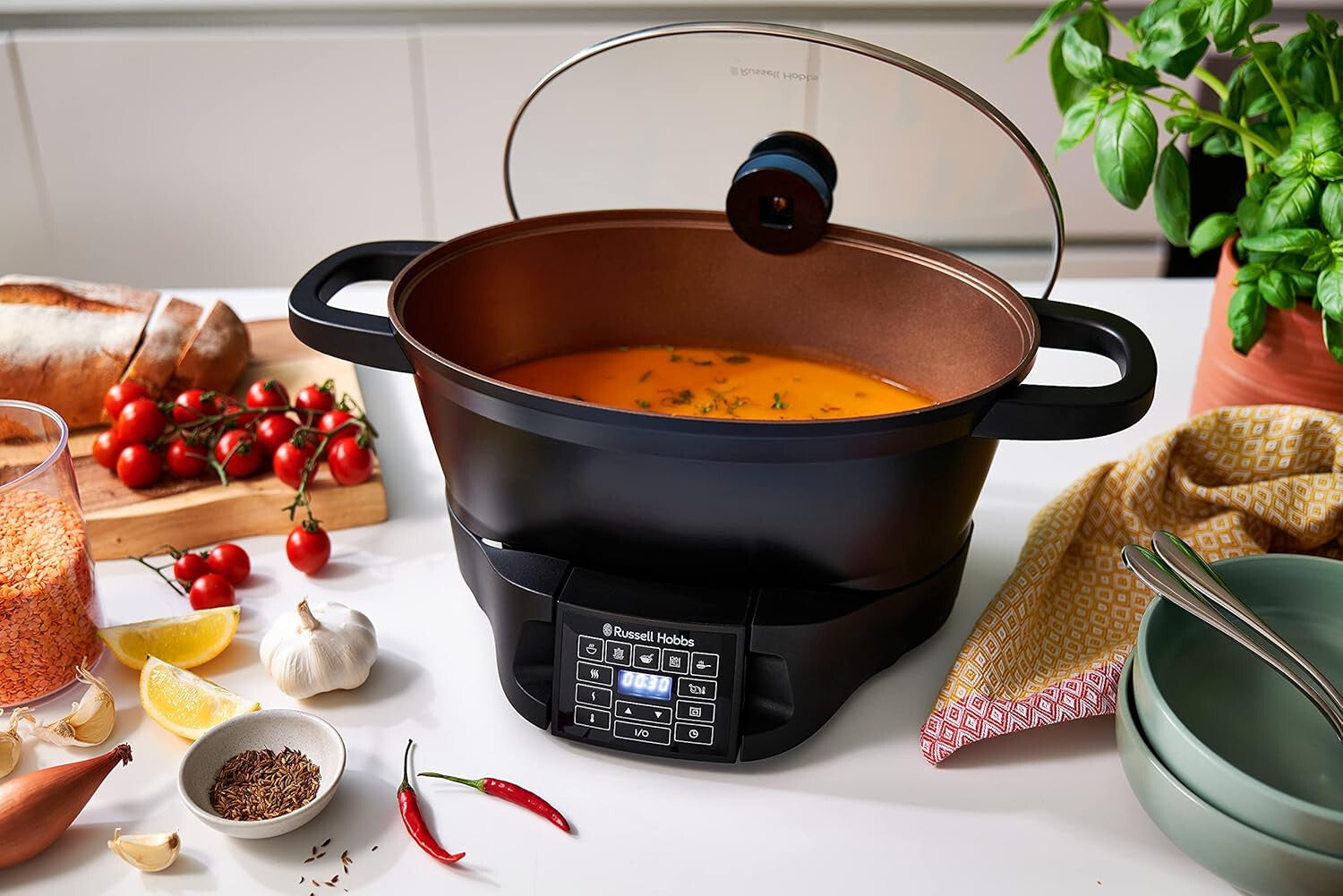 Russell Hobbs Good to Go Multi-Cooker Multikocher mit abnehmbarem Bedienfeld