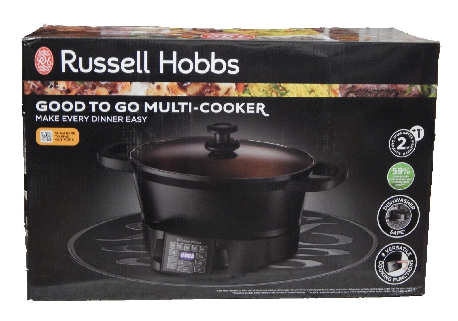 Russell Hobbs Good to Go Multi-Cooker Multikocher mit abnehmbarem Bedienfeld