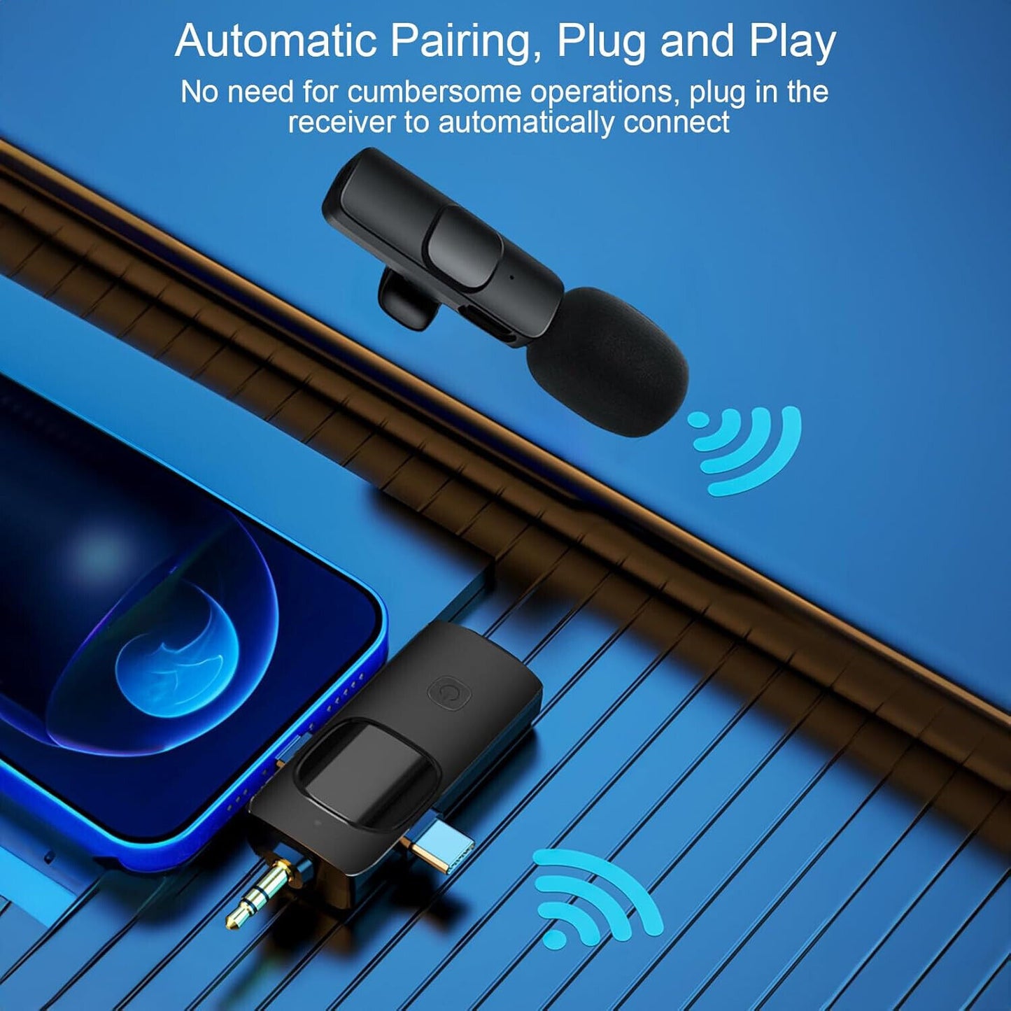 3-in-1 Wireless Halskette Clip Microphone Clip-on Mikrophon Mikrofon Transmitter