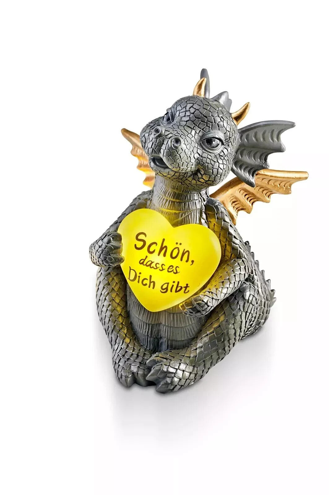 Drache "Kani" LED-Herz Glücksdrache Lichterherz ca. 16,5 cm LED Deko Dekoration