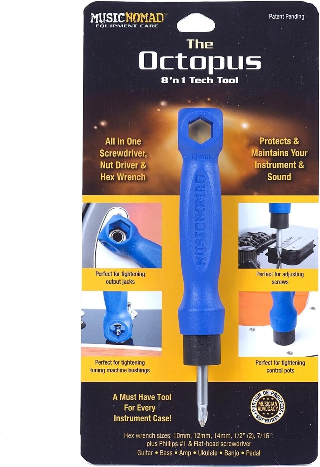 MusicNomad Equipment Care MN227 The Octopus 8 ’N 1 Tech Tool blau standart