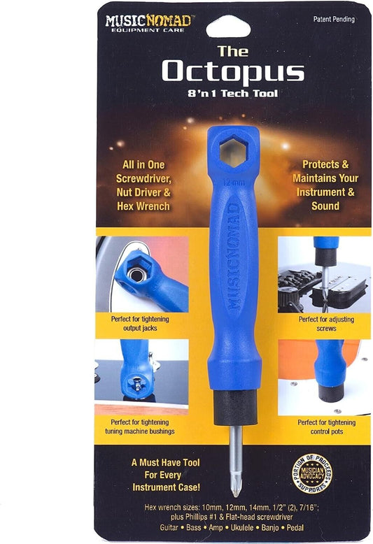 MusicNomad Equipment Care MN227 The Octopus 8 ’N 1 Tech Tool blau standart
