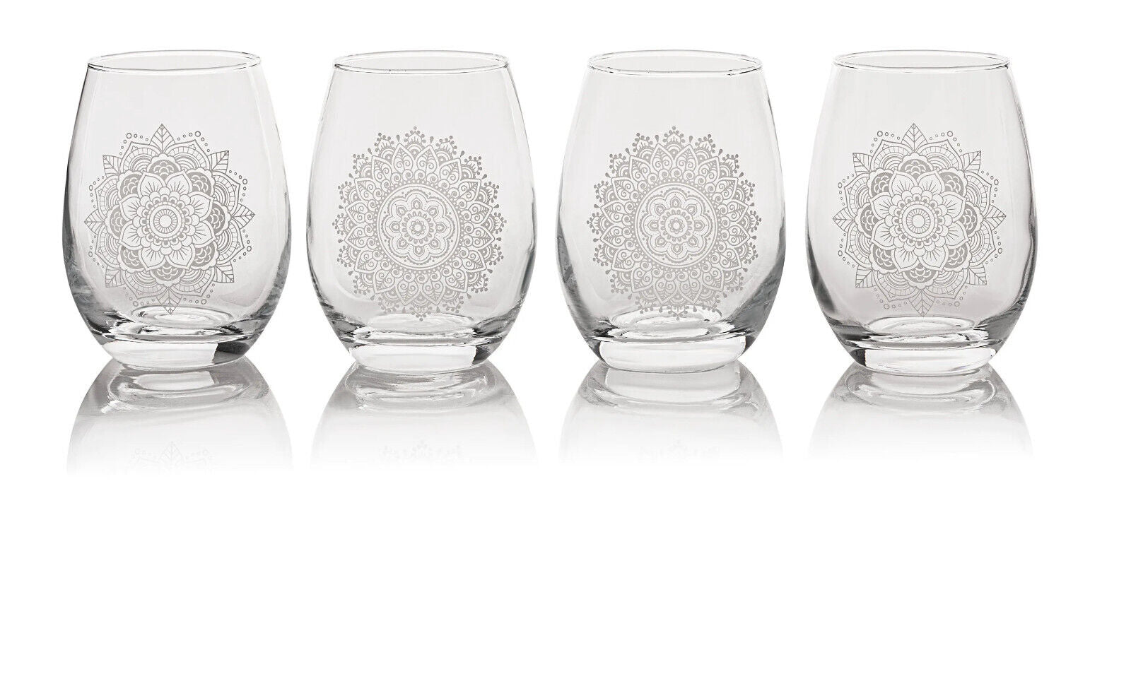 Trinkgläser Mandala 4er Set Glas Trinkglas Gläser je 450ml