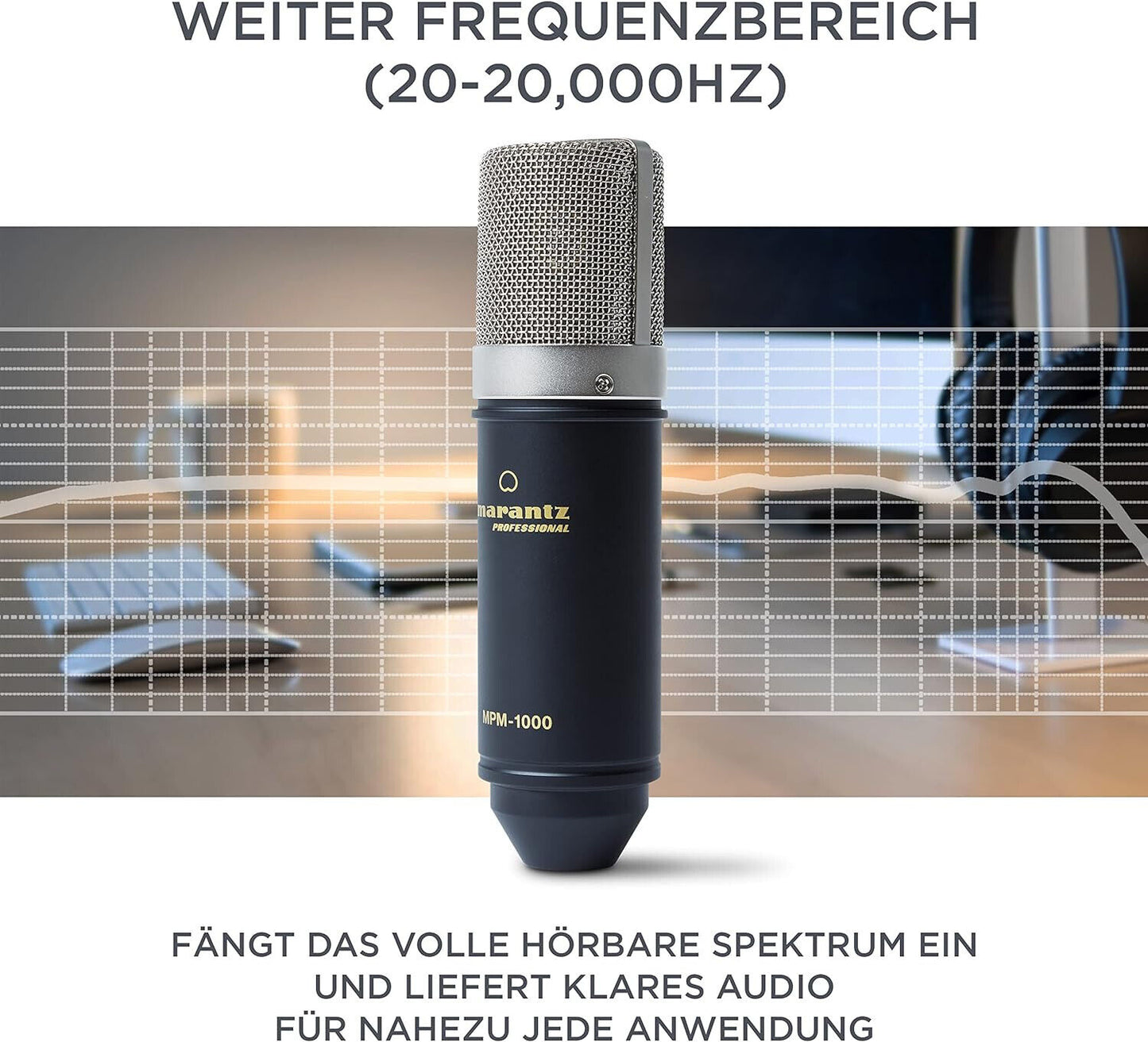 Marantz Professional MPM-1000 -  Kondensatormikrofon mit Pop Schutz Filter