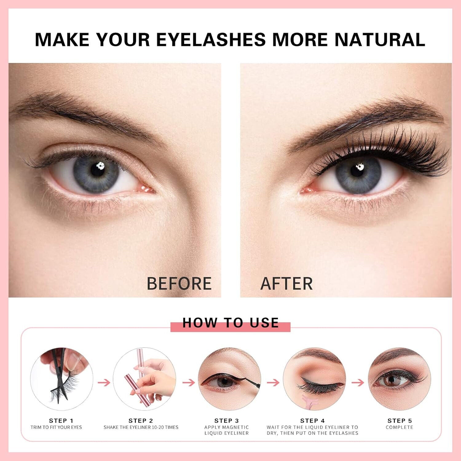Magnetische Eyelashes Magnetic Eyeliner and Lashes Kit have Soft Wasserabweisend