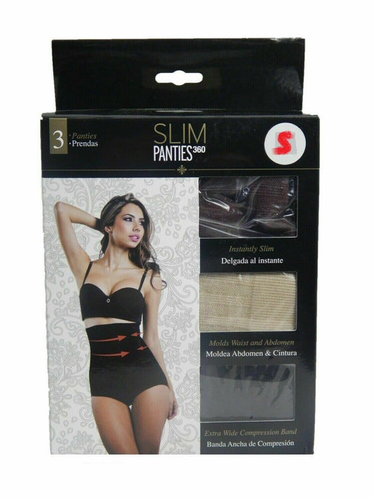 Slim Panties 3er Set Kaschiert, formt und schmälert Taille Bauch und Po Größe S