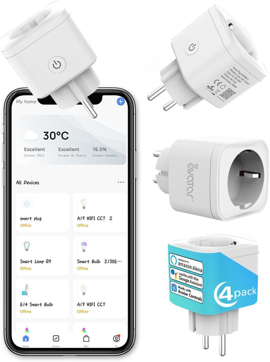 WLAN Steckdose, Alexa Smart Steckdose 4Er Pack, Alexa Zubehör Lichtschalter Smar