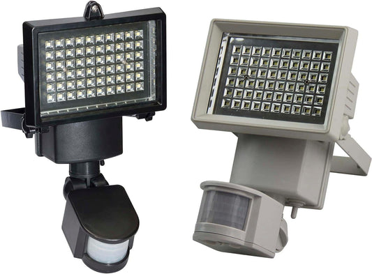 Solar-Wandleuchte 750 Lumen Solar Flutlicht mit Bewegungsmelder 60 LEDs in Grau
