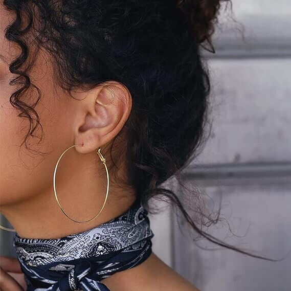 Creolen aus Sterling Silber, 925 Sterlingsilber Creolen für Damen Vergoldet