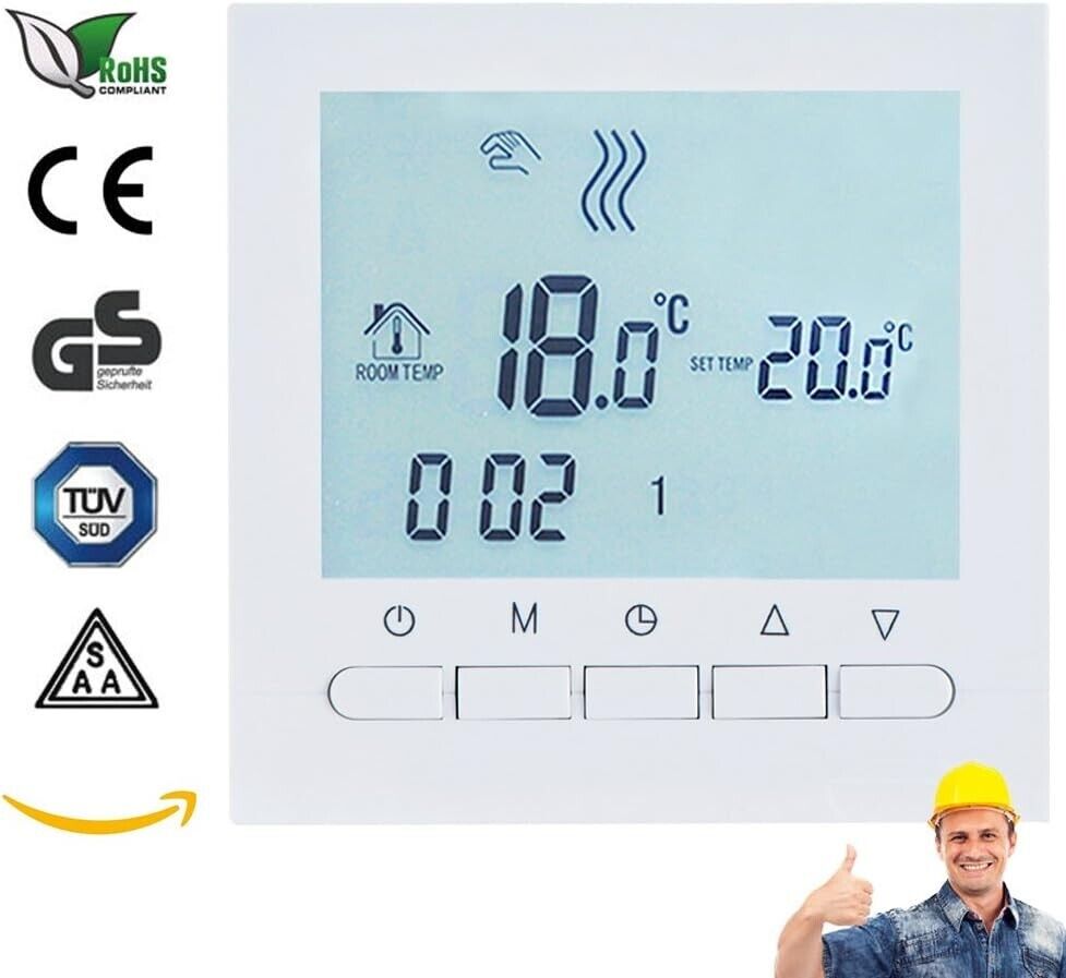 Programmierbarer intelligenter Thermostat für Gasheizungen, LCD-Display