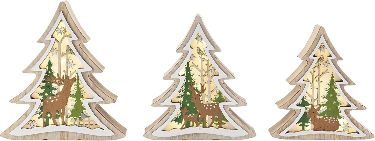 LED-Tannen "Winterwelt" 3er-set