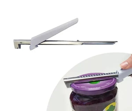 Vakuum-Glasöffner Haushaltshelfer Mühelos Gläser öffnen aus Metall in Chrom/weiß
