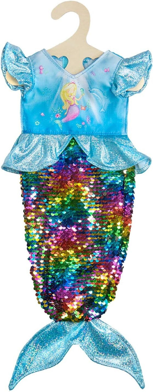 Heless 2920 - Kleid für Puppen, Meerjungfrau Ava mit Wendepailletten, Größe 35 -
