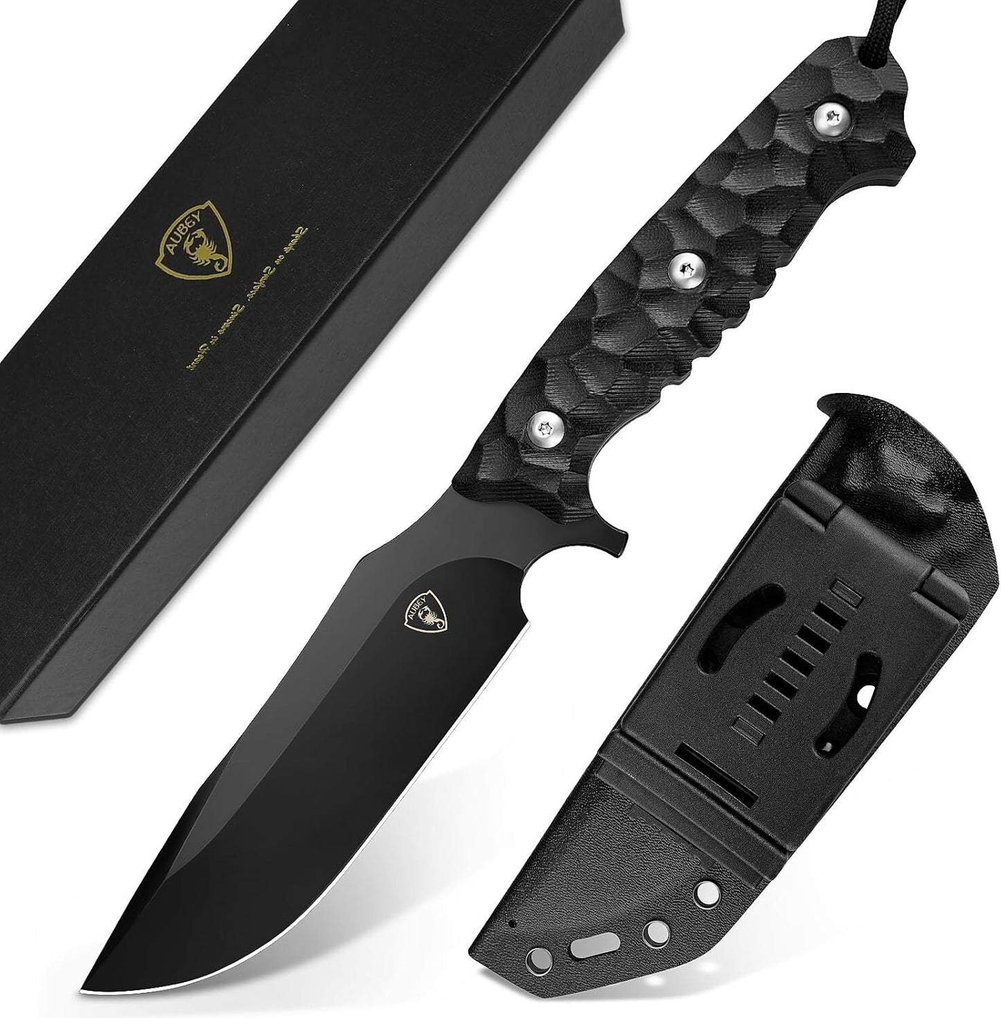 Outdoor-Messer mit Kydex-Scheide, D2-Stahlklinge, G10-Griff - Scharfes Jagdmesse