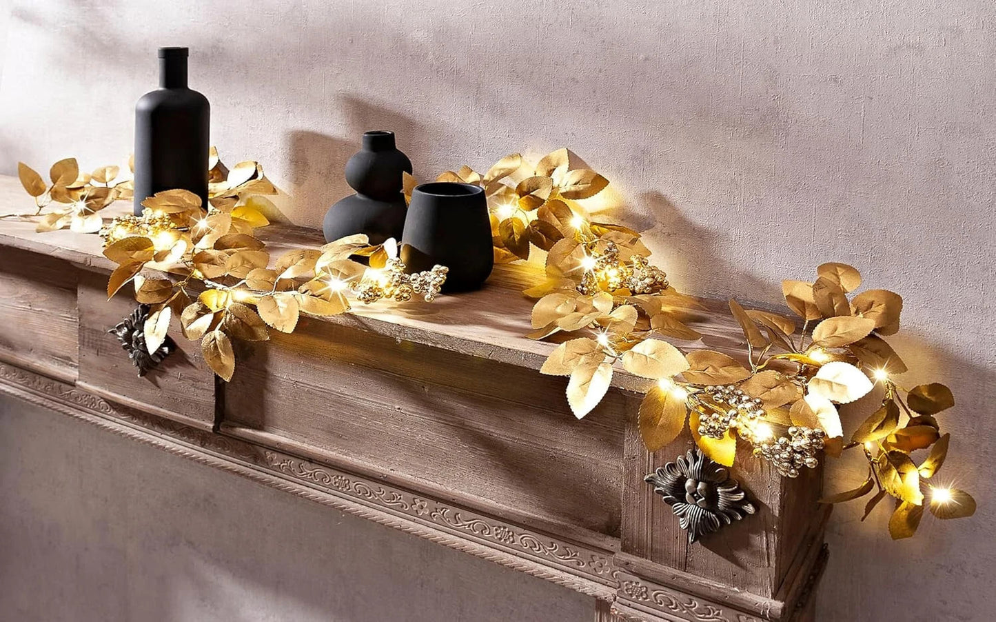 LED-Lichterkette Golden Leaf 180 cm LED Deko Wohnungsdekoration Dekoration