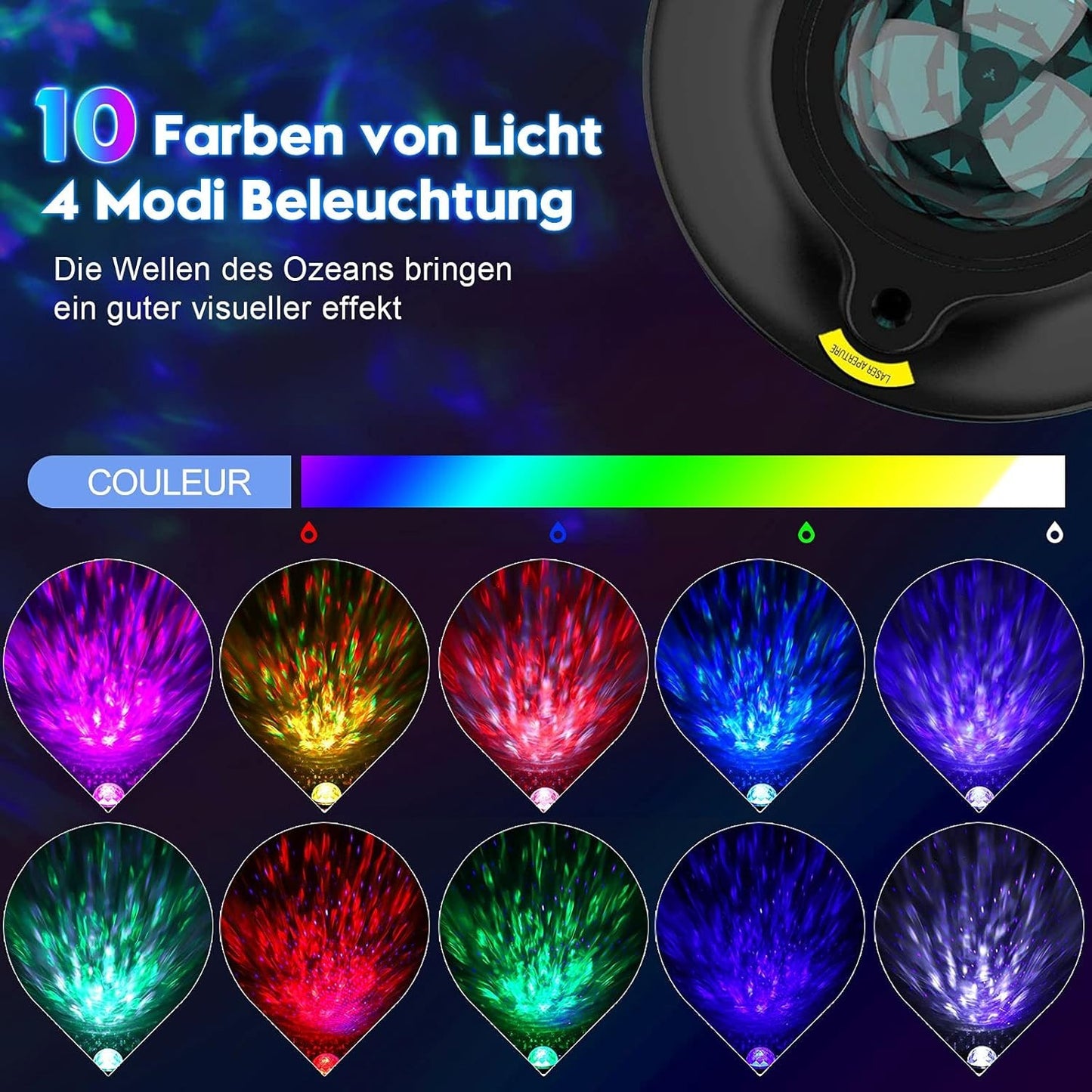 LED Sternenhimmel Projektor WLAN Galaxy Nachtlicht Bluetooth Musikplayer