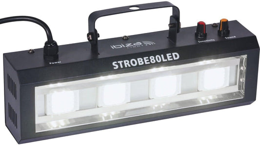 Ibiza - STROBE80LED - 4x20W LED Stroboskoplicht - Schwarz
