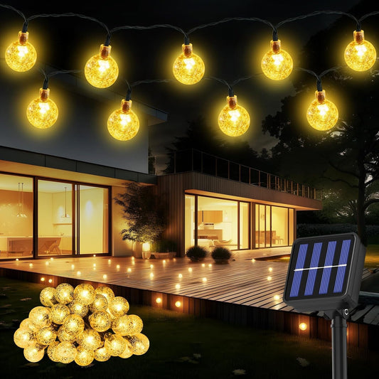 Solar-Lichterketten im Freien Solar-Lichterketten 8 m 30 LED 8 Modi IP65 Kristal