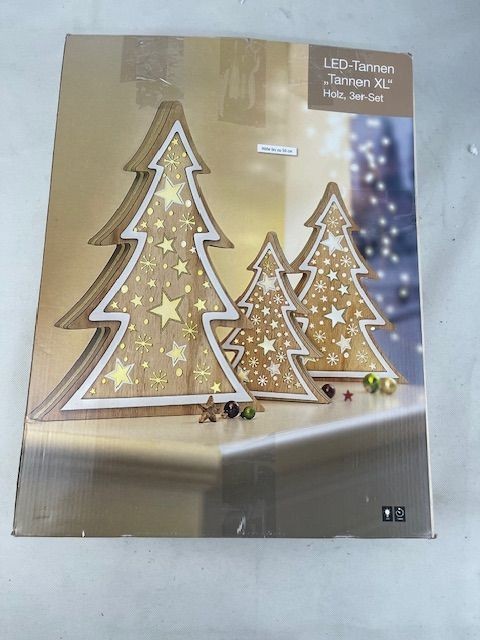 LED-Tannen "Tannen XL Holz, 3er-Set (B-Ware)