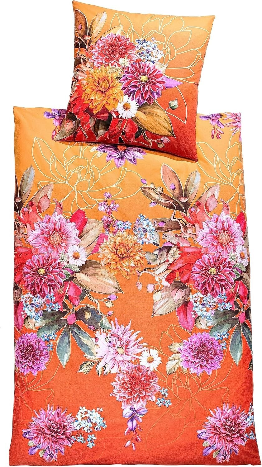 Renforce Wendebettwäsche "Marmoris" Orange (Größe: 135x200 cm) Bettwäsche