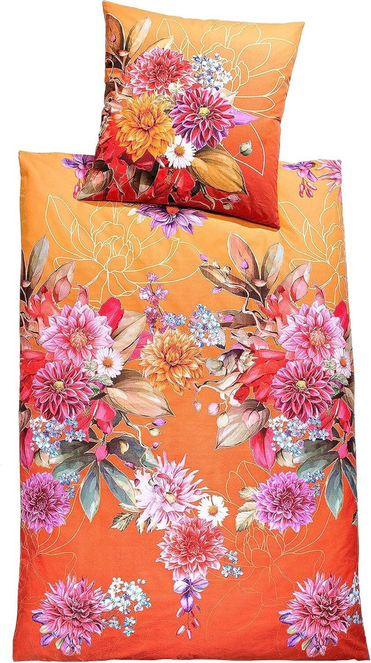 Renforce Wendebettwäsche "Marmoris" Orange (Größe: 135x200 cm) Bettwäsche