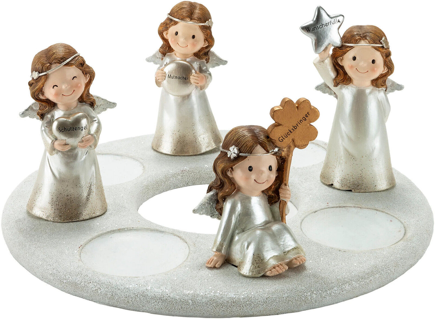 Kerzenkranz "Engelszauber" Weihnachten Deko Advent Dekoration Adventskranz