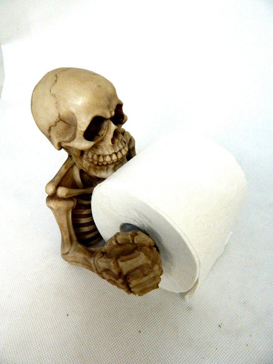 Totenkopf als Toilettenpapierhalter h=19cm b=20cm