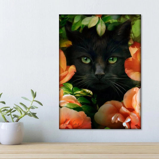 Diamond Painting Schwarze Katze 40 x 50 cm Deko Basteln Wanddeko Wohnungsdeko