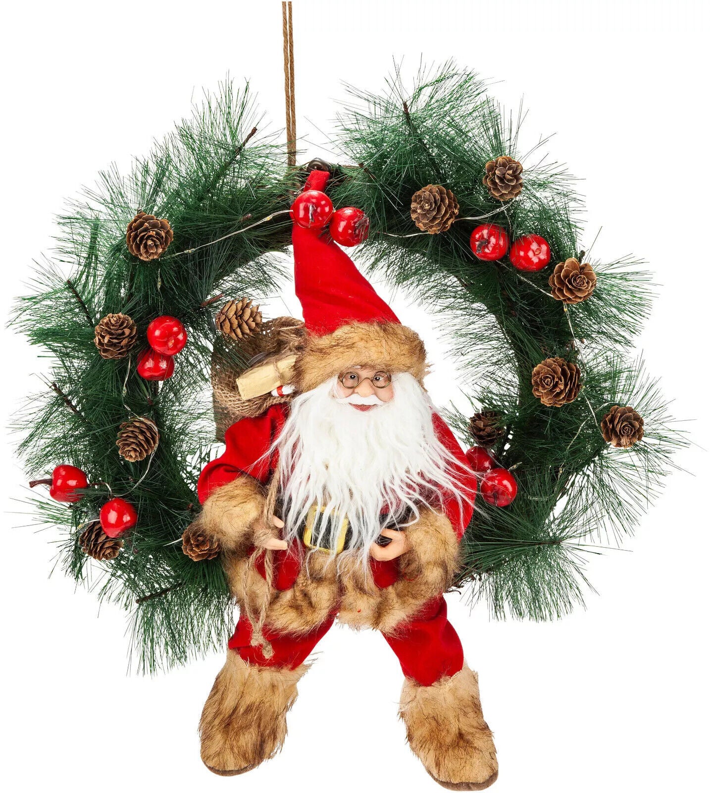 LED Türkranz Dekokranz LED Advent Dekoration Weihnachten Weihnachtsmann Nikolaus