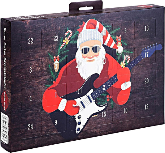 Socken Adventskalender "Rocking Santa" 2023 für Herren